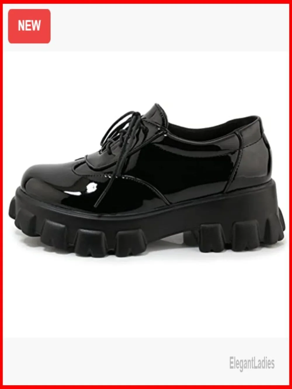 Chunky Platform Oxford Loafers with Buckle Gothic Style Shoes